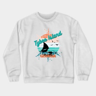 Tybee Island Georgia Retro Vintage Sunset Crewneck Sweatshirt